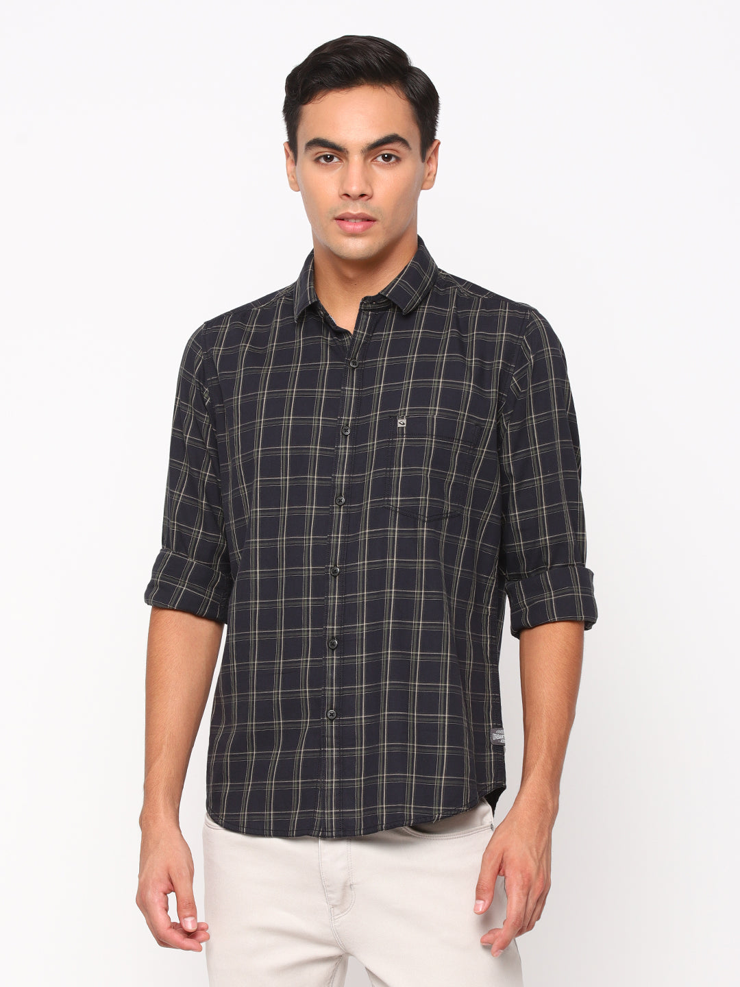 Buy Louis Philippe Black & White Check Shirt at