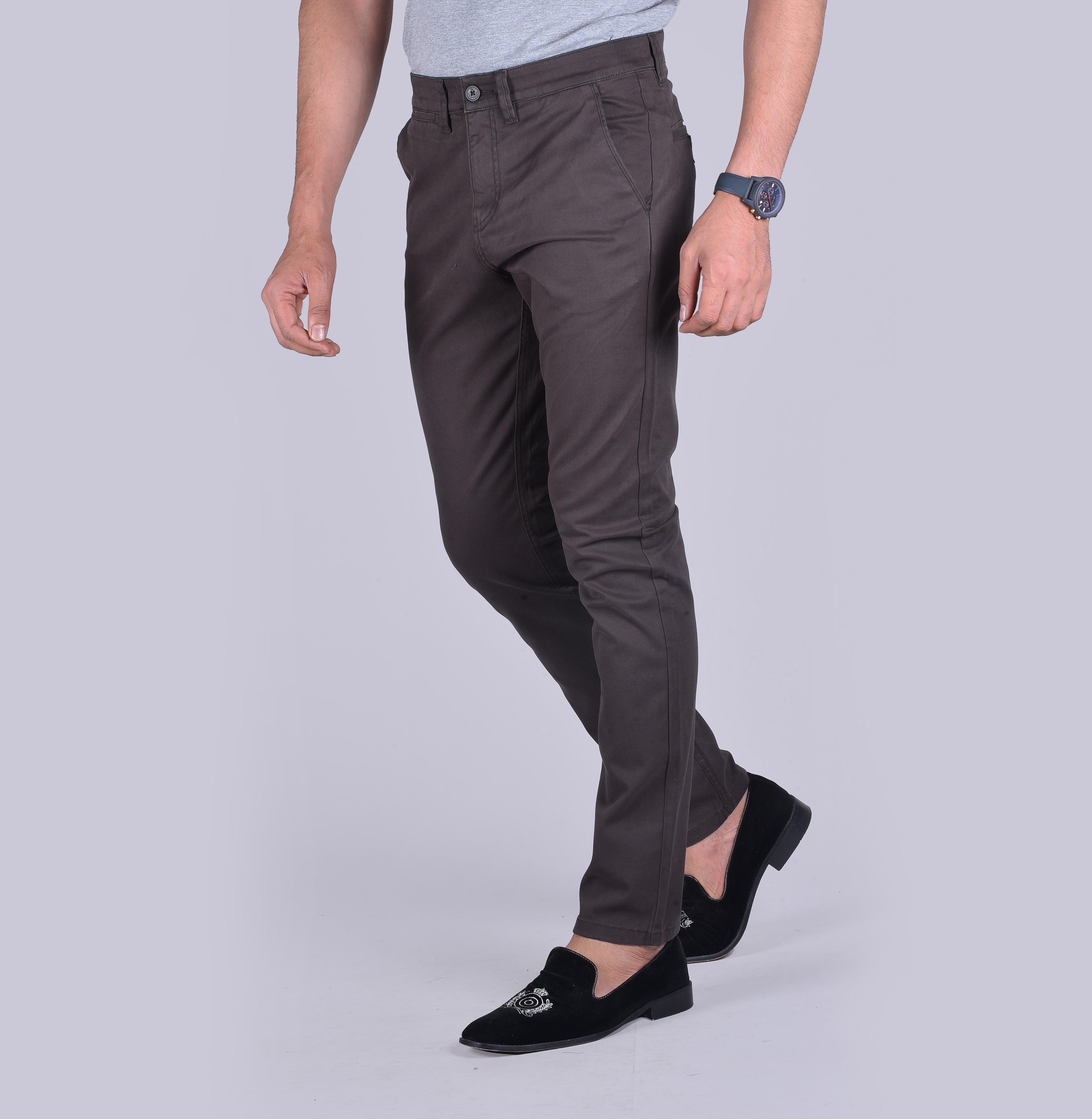 Polyester Lycra Multicolor Mens Casual Pants Flat Trousers