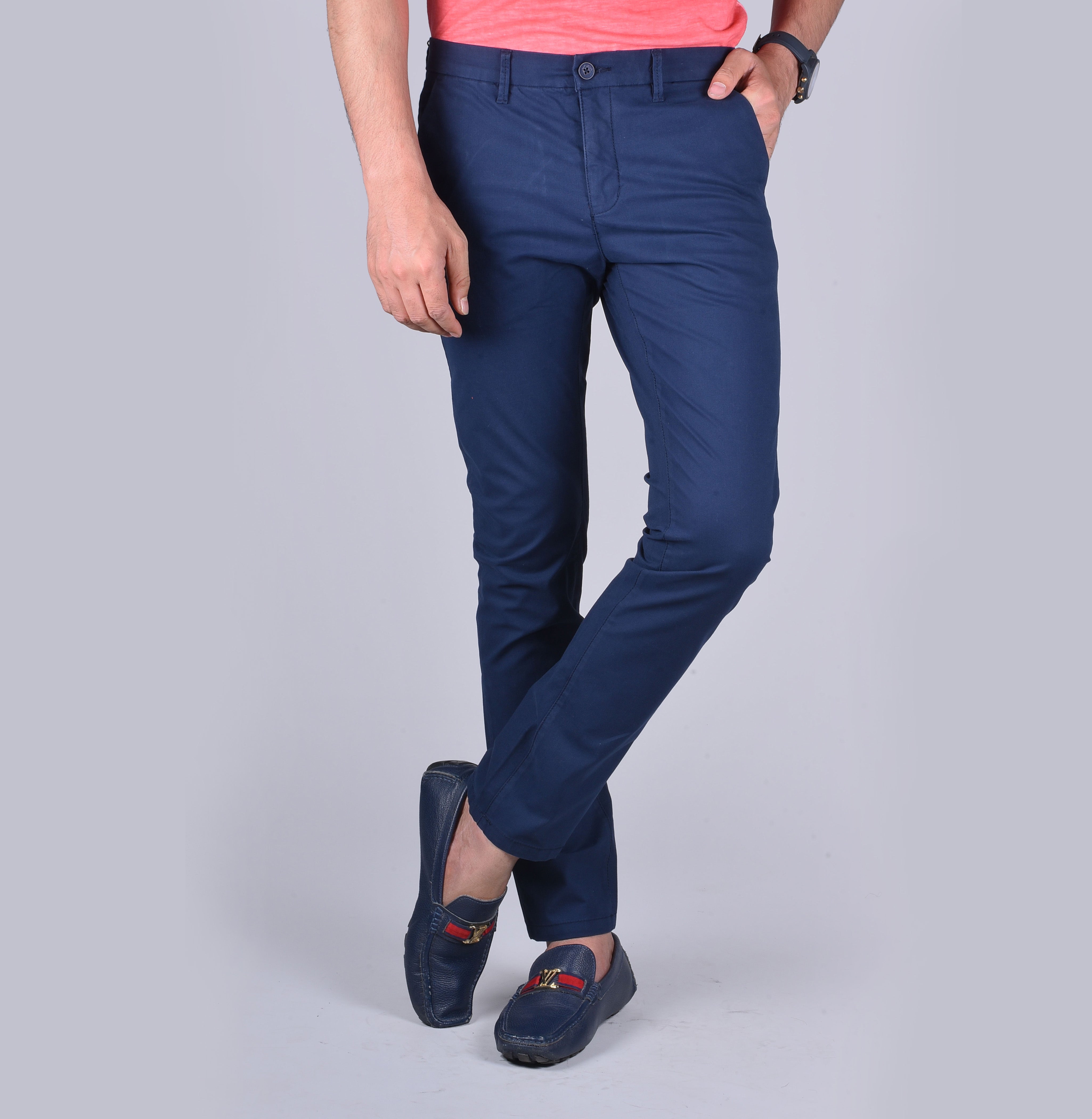 Buy Men Brown Textured Slim Fit Trousers Online - 738999 | Van Heusen