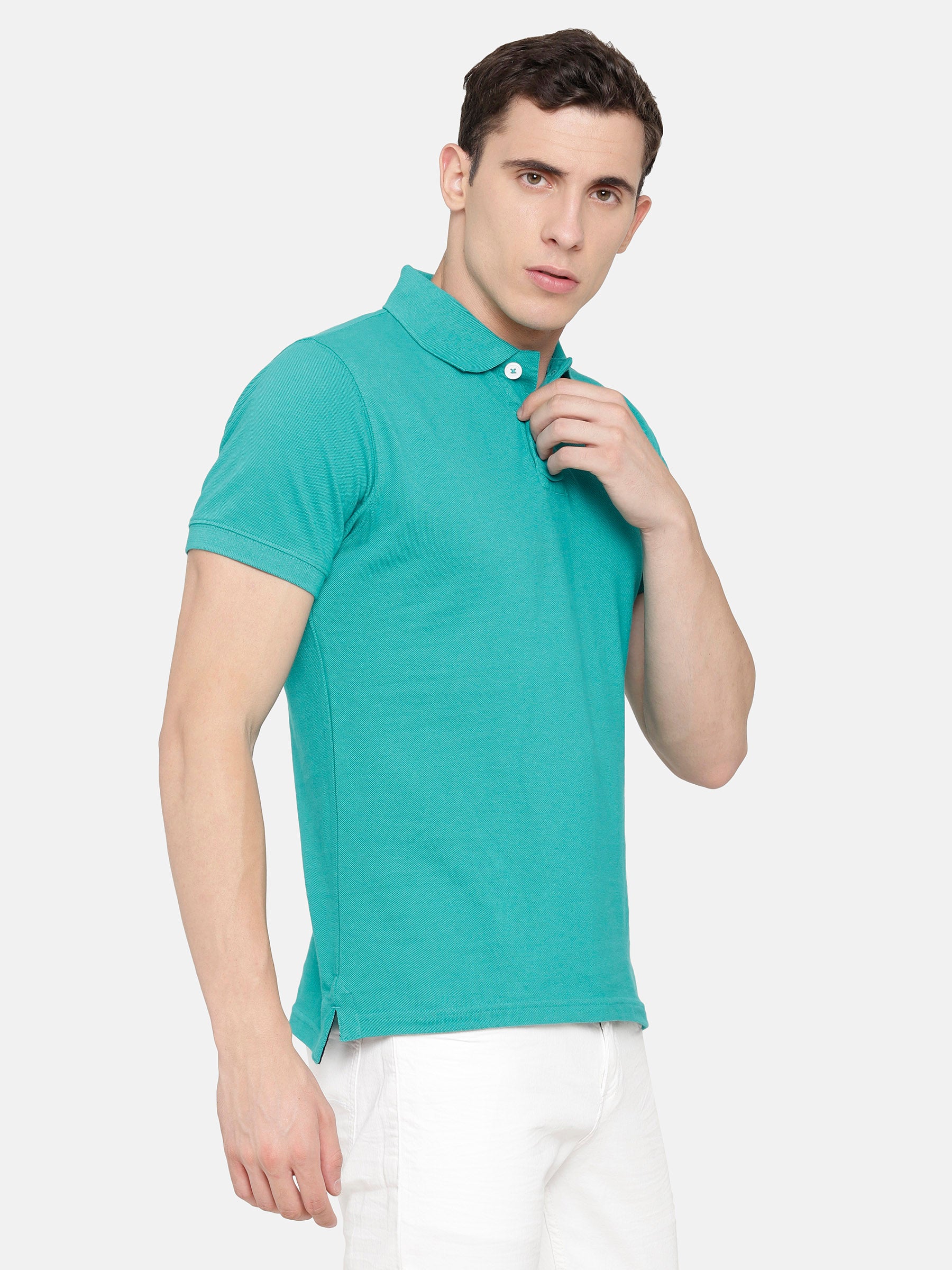 Aqua blue sale polo t shirt